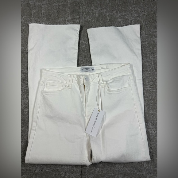 Just Black Optic White High Rise Crop Flare NWT Womens Jean Size 30 - Picture 1 of 7